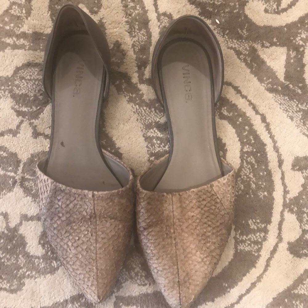 Vince Snakeskin Flats